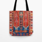 Kazak Southwest Caucasus Carpet Fragment Print Tote Bag Gallery Image 1