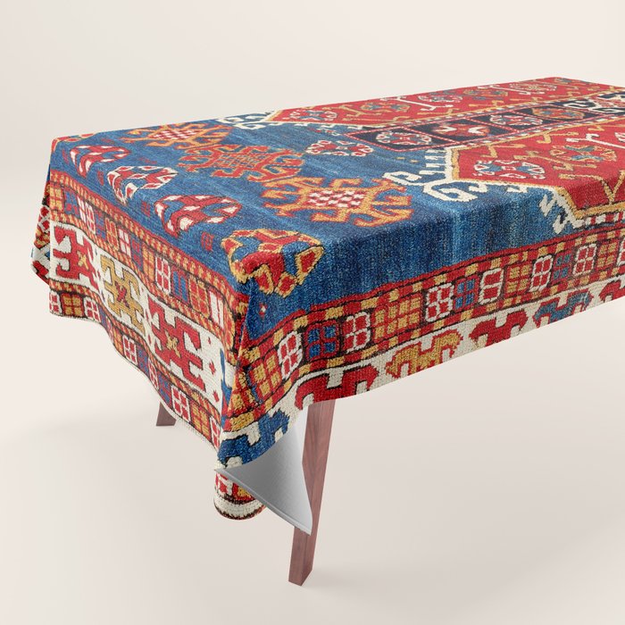 Kazak Southwest Caucasus Carpet Fragment Print Tablecloth Gallery Image 1