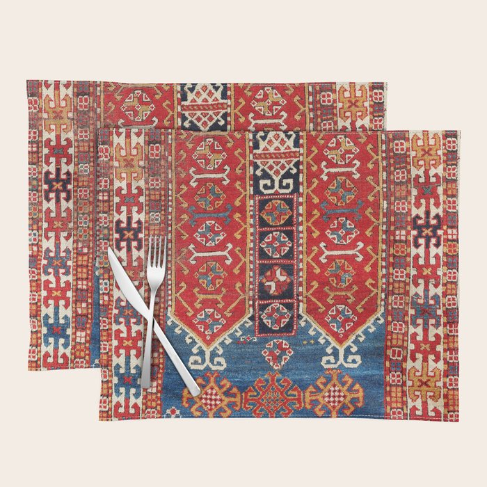 Kazak Southwest Caucasus Carpet Fragment Print Placemat Gallery Image 1