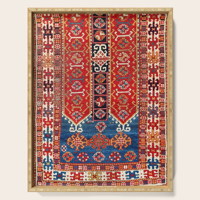 Kazak Southwest Caucasus Carpet Fragment Print Serving Tray Gallery Image 1