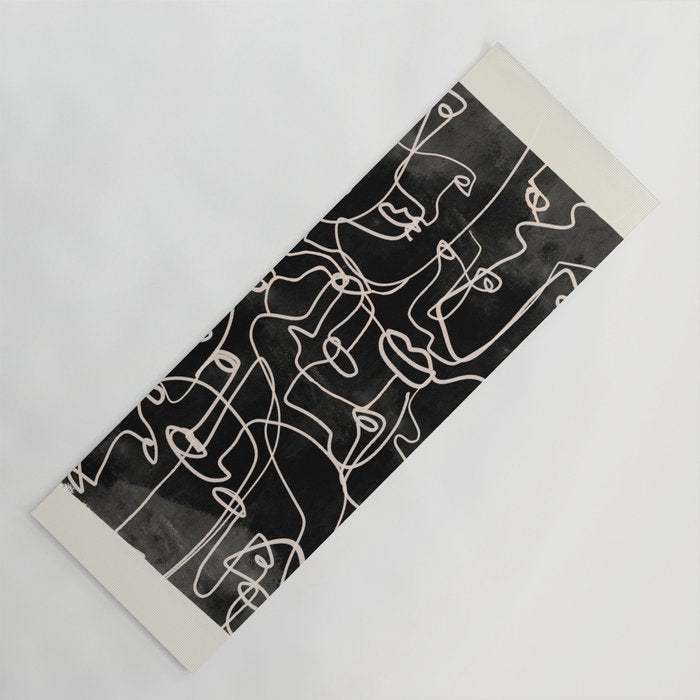 abstract line art faces 4 Yoga Mat Gallery Image 1