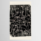 abstract line art faces 4 Tablecloth Gallery Image 2