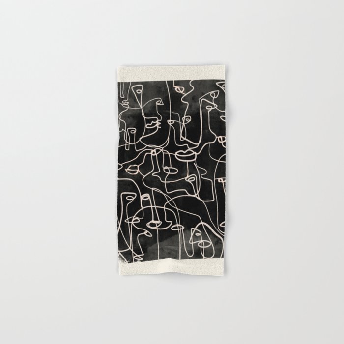 abstract line art faces 4 Bath Towel Gallery Image 1