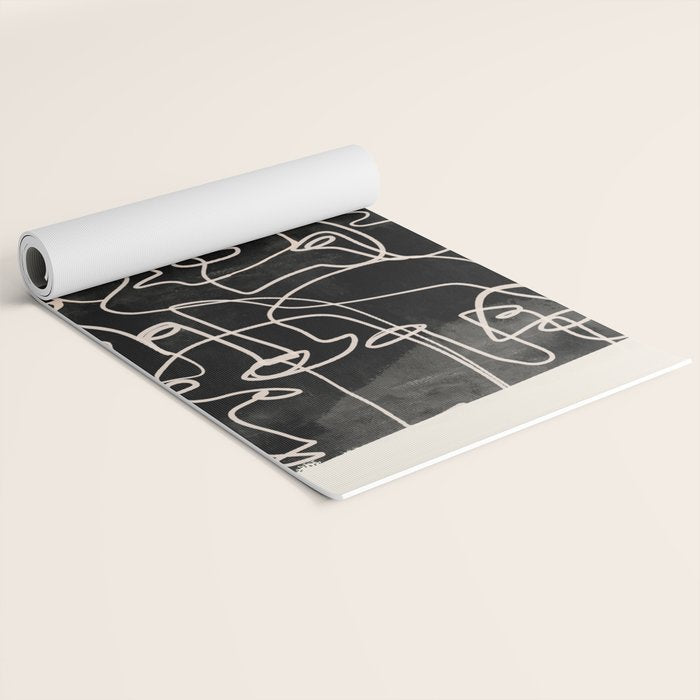 abstract line art faces 4 Yoga Mat Gallery Image 2