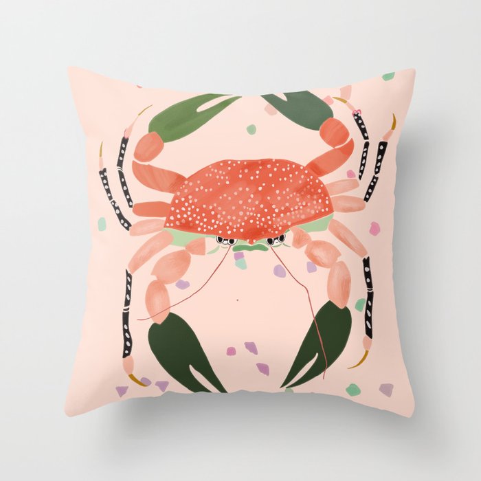 Crab Fiesta Throw Pillow Gallery Image 6