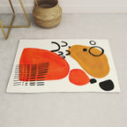 Fun Abstract Minimalist Mid Century Modern Yellow Ochre Orange Organic Shapes & Patterns Rug Gallery Image 1