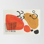 Fun Abstract Minimalist Mid Century Modern Yellow Ochre Orange Organic Shapes & Patterns Rug Gallery Image 2