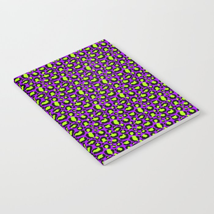 Neon Purple Green Leopard Pattern Notebook Gallery Image 2