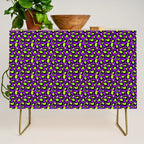 Neon Purple Green Leopard Pattern Credenza Gallery Image 1