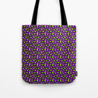 Neon Purple Green Leopard Pattern Tote Bag Gallery Image 1