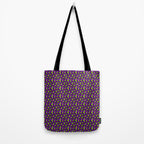 Neon Purple Green Leopard Pattern Tote Bag Gallery Image 2