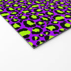 Neon Purple Green Leopard Pattern Welcome Mat Gallery Image 2
