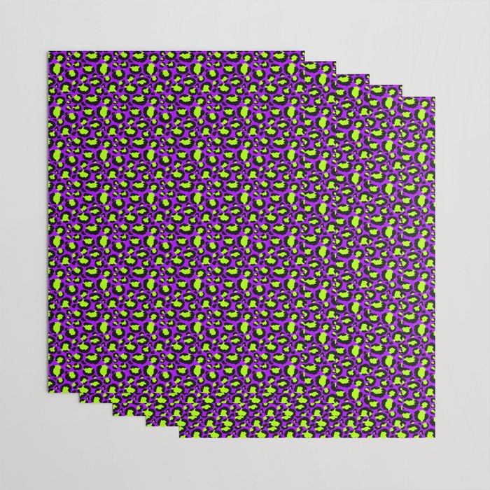 Neon Purple Green Leopard Pattern Wrapping Paper Gallery Image 3