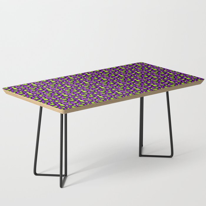 Neon Purple Green Leopard Pattern Coffee Table Gallery Image 1