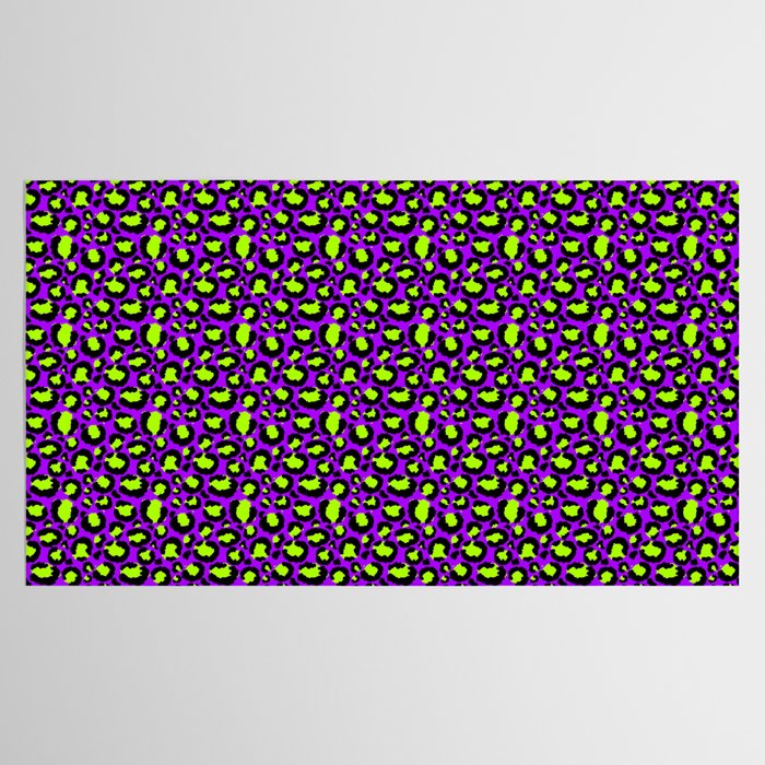 Neon Purple Green Leopard Pattern Tablecloth Gallery Image 2