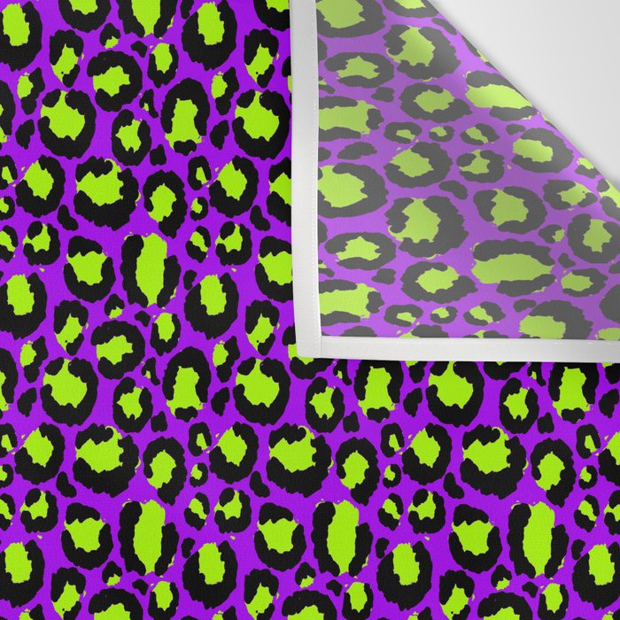 Neon Purple Green Leopard Pattern Wall Tapestry Gallery Image 3