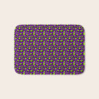 Neon Purple Green Leopard Pattern Bath Mat Gallery Image 1