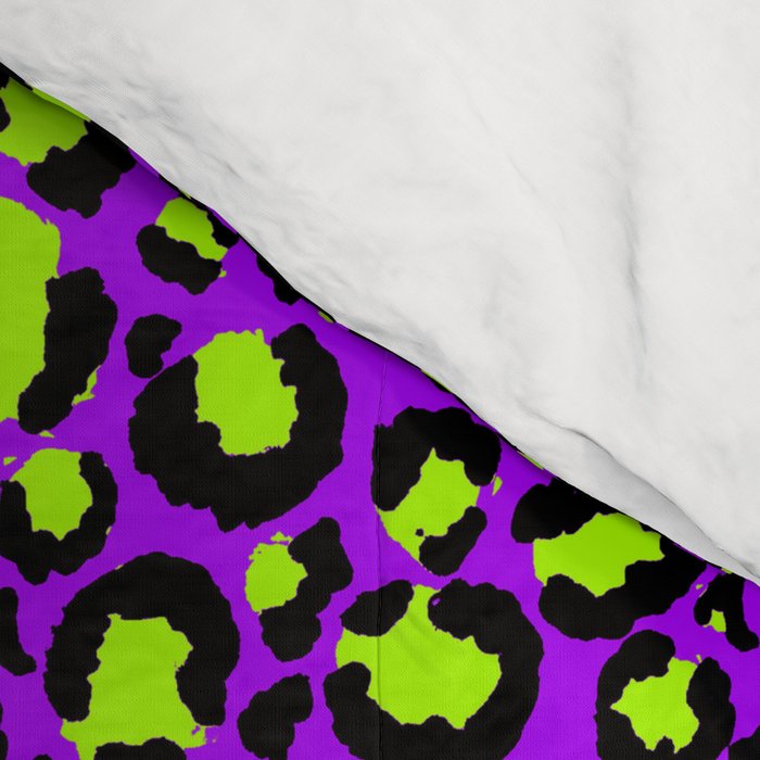 Neon Purple Green Leopard Pattern Comforter Gallery Image 4