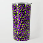 Neon Purple Green Leopard Pattern Travel Mug Gallery Image 1