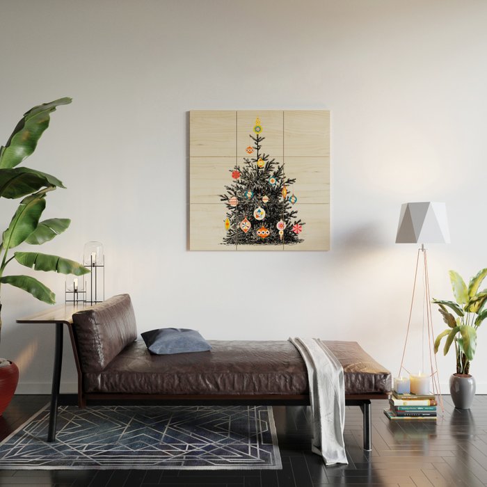Decorated christmas tree Wood Wall Art Gallery Image 2