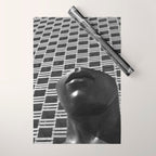 Pieces of You, Stark Modern Architecture and Male Sculpture black and white art photography Wrapping Paper Gallery Image 1