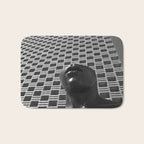 Pieces of You, Stark Modern Architecture and Male Sculpture black and white art photography Bath Mat Gallery Image 1