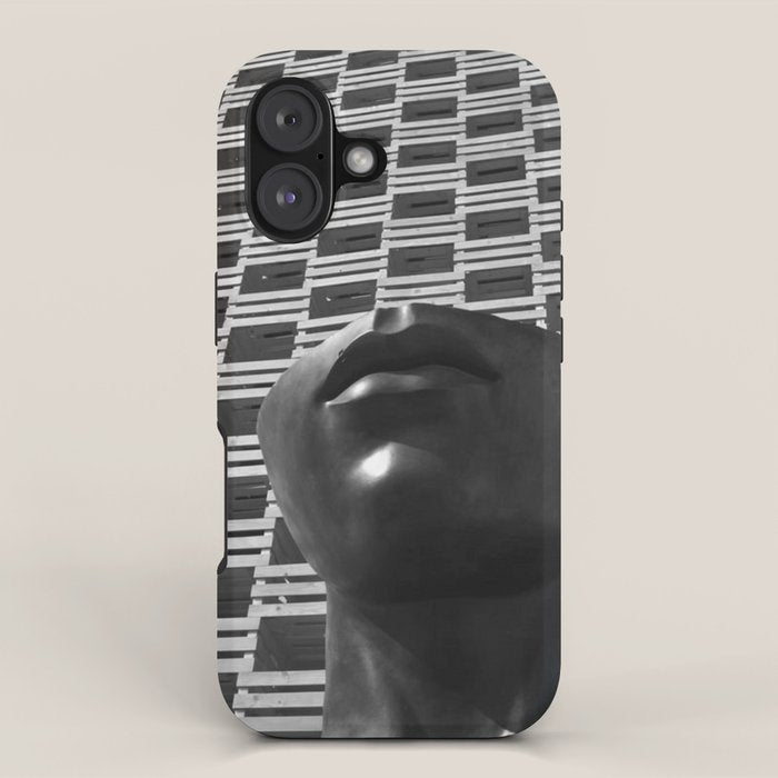 Pieces of You, Stark Modern Architecture and Male Sculpture black and white art photography iPhone Case Gallery Image 1