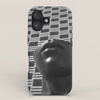 Pieces of You, Stark Modern Architecture and Male Sculpture black and white art photography iPhone Case Gallery Image 1