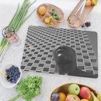 Pieces of You, Stark Modern Architecture and Male Sculpture black and white art photography Cutting Board Gallery Image 2