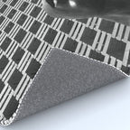Pieces of You, Stark Modern Architecture and Male Sculpture black and white art photography Rug Gallery Image 4