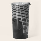 Pieces of You, Stark Modern Architecture and Male Sculpture black and white art photography Travel Mug Gallery Image 2