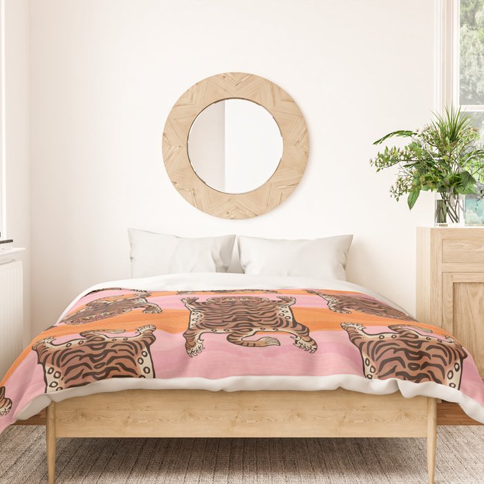 Tibetan Tiger // Stay Wild Color Wave Duvet Cover Gallery Image 3