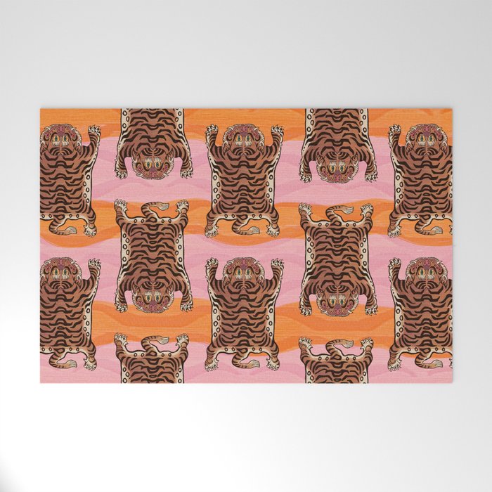 Tibetan Tiger // Stay Wild Color Wave Welcome Mat Gallery Image 1