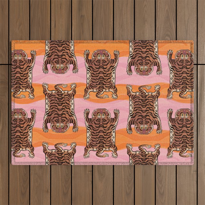 Tibetan Tiger // Stay Wild Color Wave Outdoor Rug Gallery Image 1
