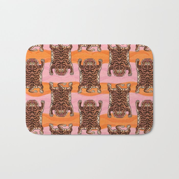 Tibetan Tiger // Stay Wild Color Wave Bath Mat Gallery Image 1