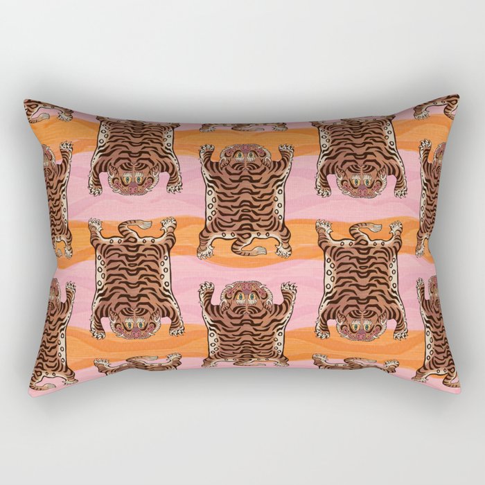 Tibetan Tiger // Stay Wild Color Wave Rectangular Pillow Gallery Image 2