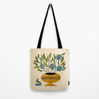 Bouquet in Gold Vase Tote Bag Gallery Image 2