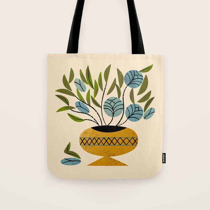 Bouquet in Gold Vase Tote Bag Gallery Image 1