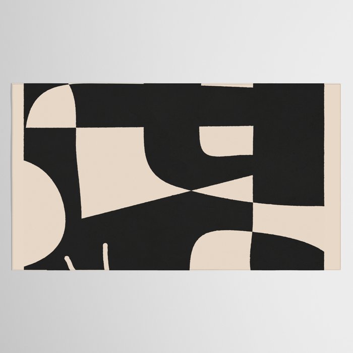 Modern Black And White Abstract Art 1 Tablecloth Gallery Image 2
