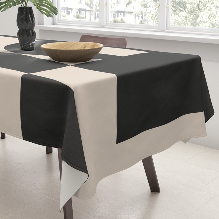 Modern Black And White Abstract Art 1 Tablecloth Gallery Image 3