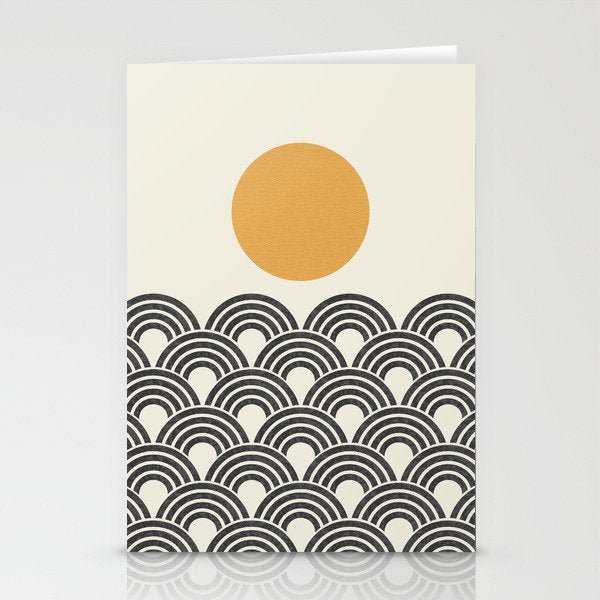 Sun and Wave - Oriental Pattern Stationery Card Gallery Image 1