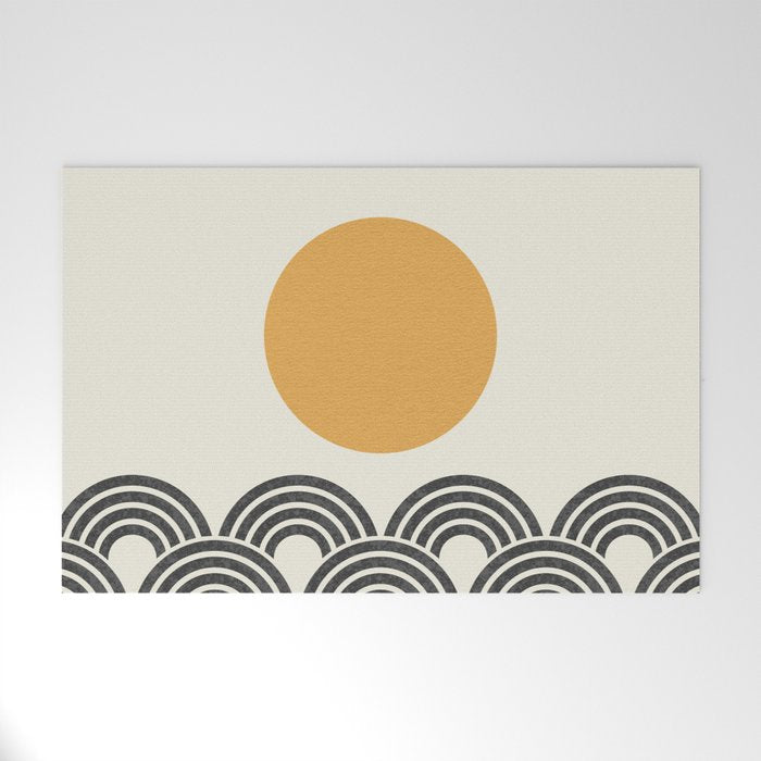 Sun and Wave - Oriental Pattern Welcome Mat Gallery Image 1