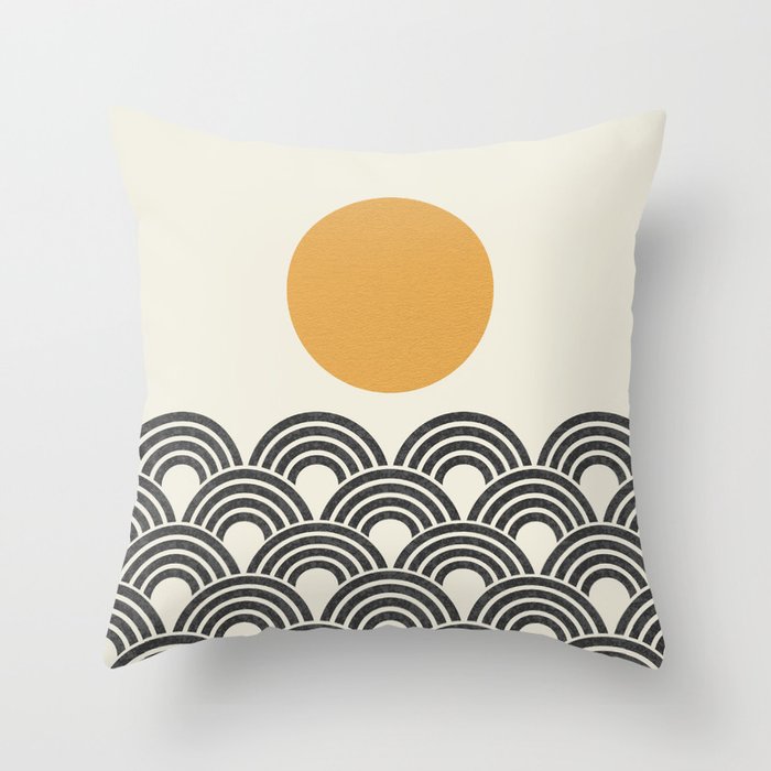 Sun and Wave - Oriental Pattern Throw Pillow Gallery Image 6