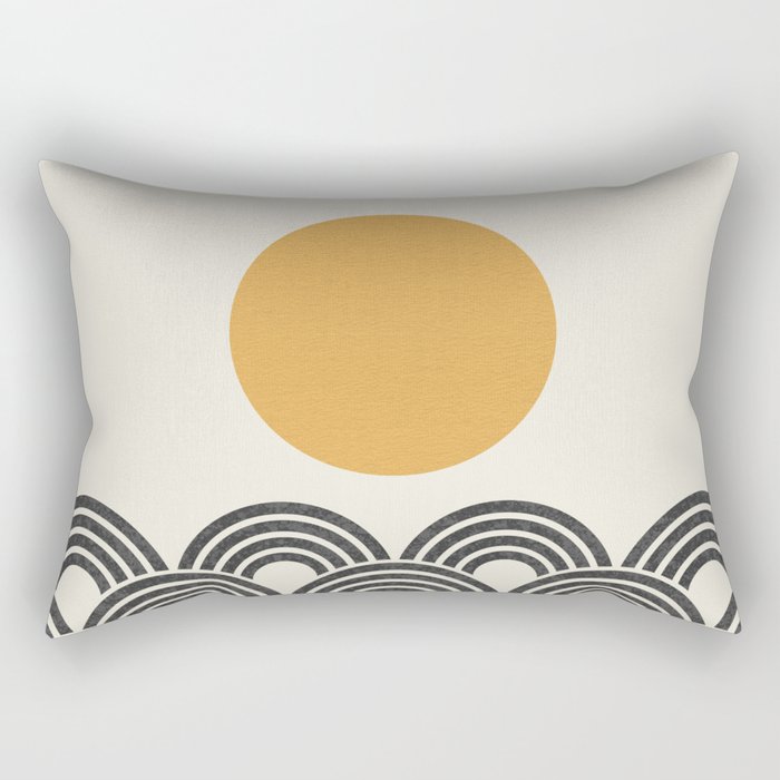 Sun and Wave - Oriental Pattern Rectangular Pillow Gallery Image 2