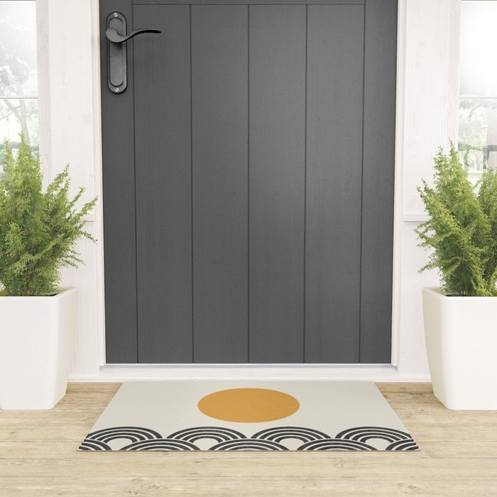 Sun and Wave - Oriental Pattern Welcome Mat Gallery Image 3
