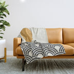 Sun and Wave - Oriental Pattern Throw Blanket Gallery Image 1