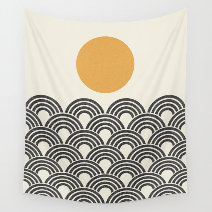 Sun and Wave - Oriental Pattern Wall Tapestry Gallery Image 4