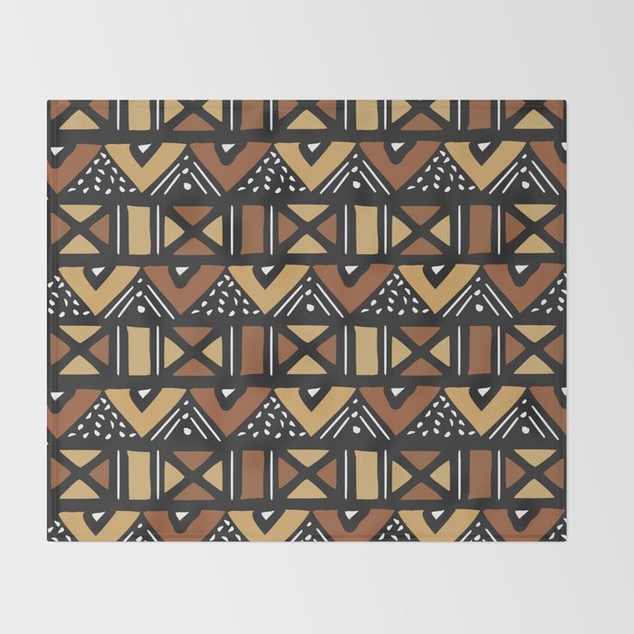 Mud cloth Mali Throw Blanket Gallery Image 2