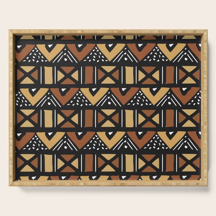 Mud cloth Mali Serving Tray Gallery Image 1