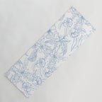 Modern hand drawn white pastel blue floral pattern Yoga Mat Gallery Image 1